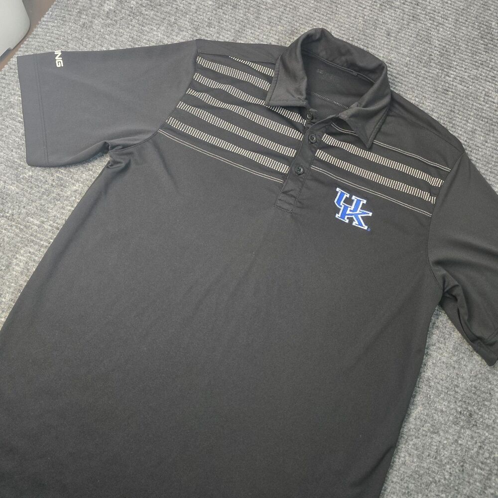 Ping Golf Polo UK University of Kentucky Lightweight Size Small Black Activewear